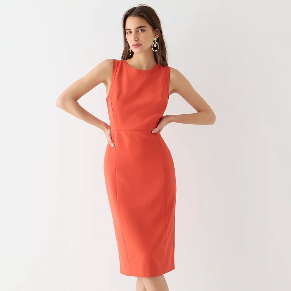 NWOT J.Crew Petite Stretch crepe sheath dress BK700
